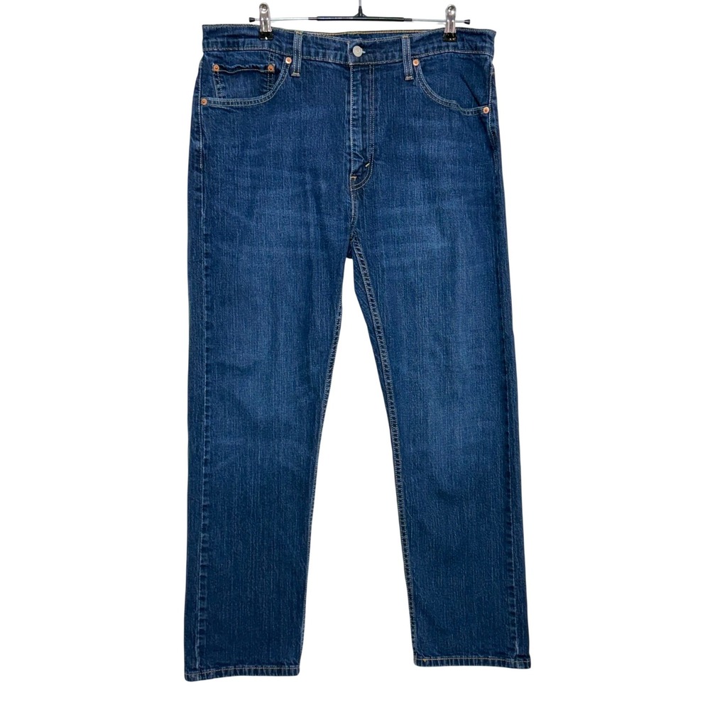 Levis 505 Jeans Mens 38x30 Blue Denim Regular Fit Straight Leg Stretch Workwear